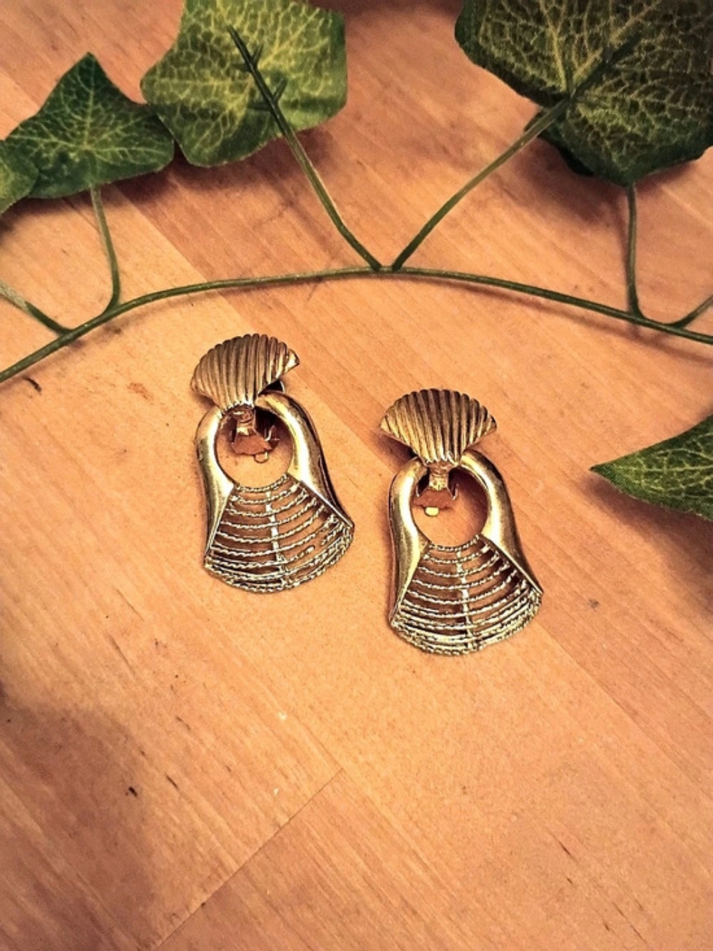 Clip On Gold-Tone Statement Earrings